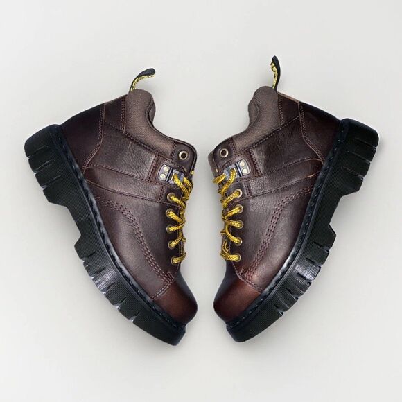 NEW Dr Martens Woodard Grizzly Leather Lace Up Boots Brown US Men’s Size 12 Doc - Picture 2 of 7